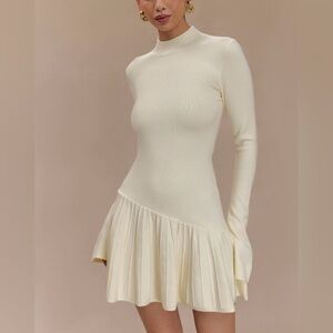 Meshki Blair Knit Mini Dress - Ivory